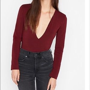 NWT Express Deep V-Neck Thong Bodysuit